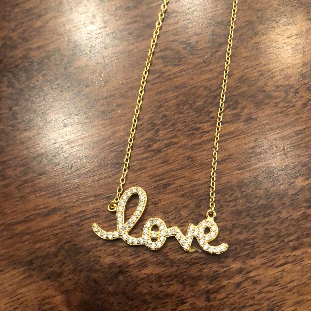 NWT 🎉host pick 🎉🎈gold over sterling silver love necklace - Picture 7 of 7